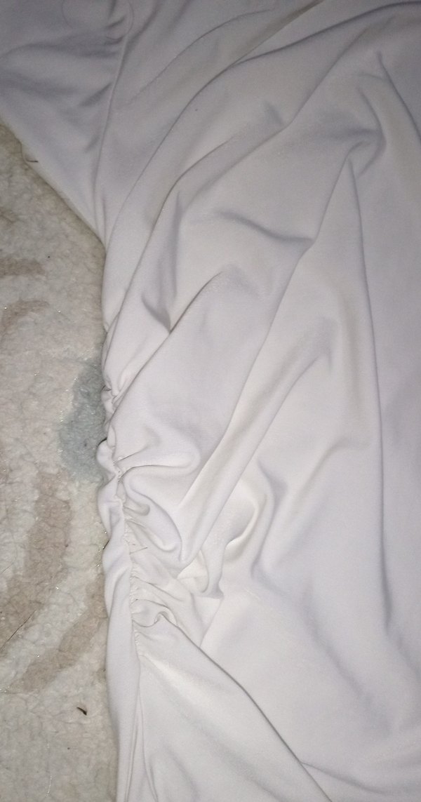 Beyaz Kısa Kollu Drapeli Bluzu - Görsel 3