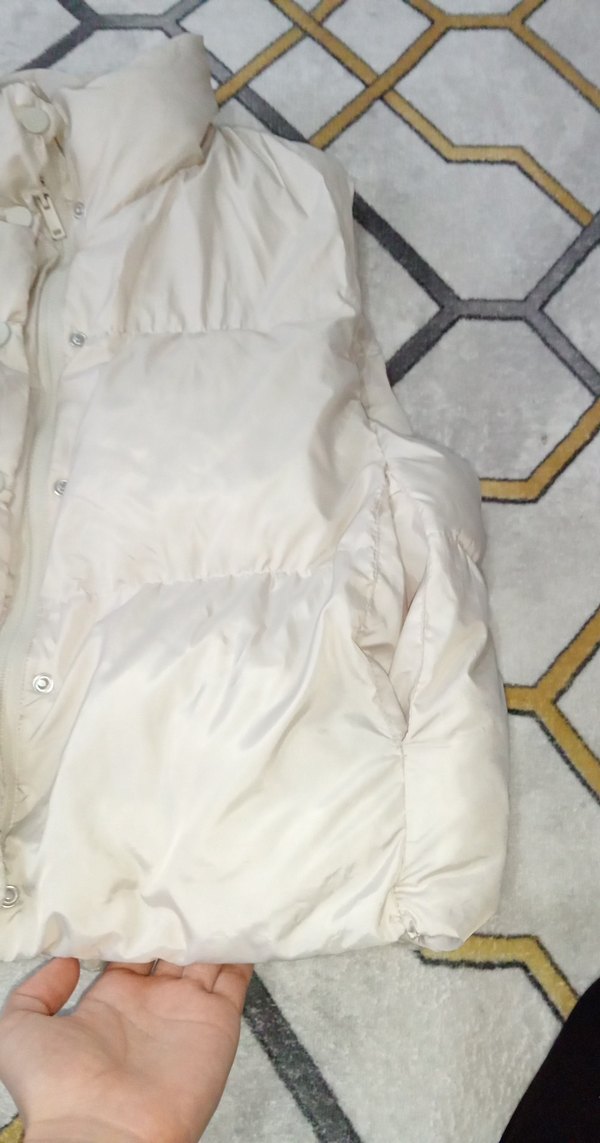 Düğmeli Beyaz Kadın Yelek - Görsel 3