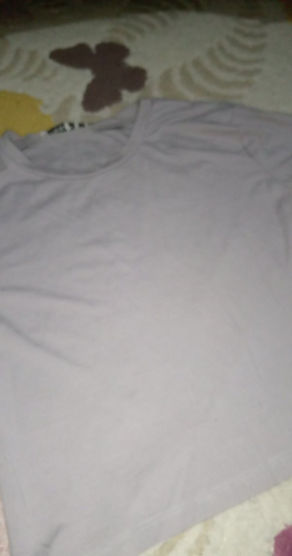 Kızlar için gri basic kısa kollu tişört - Görsel 2