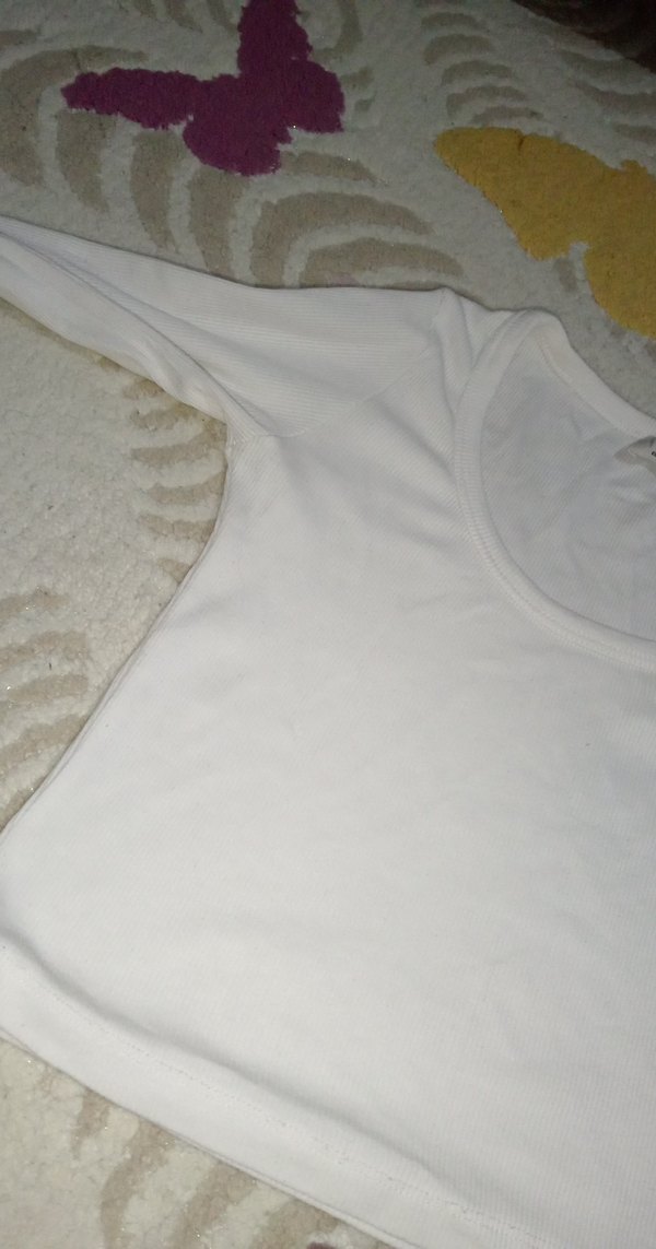 beyaz uzun kollu crop esnek - Görsel 2