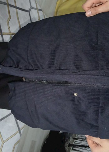 Düğmeli Lacivert Kadın Midi Ceket - Görsel 3