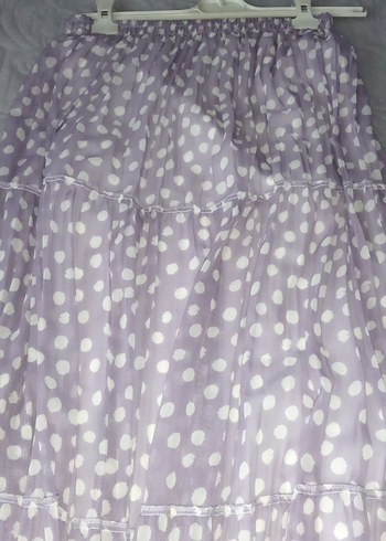 Kadın Mor Uzun Fırfırlı Etek - Görsel 2