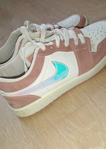 Bağcıklı Pembe Beyaz Kadın Spor Ayakkabı - Görsel 2