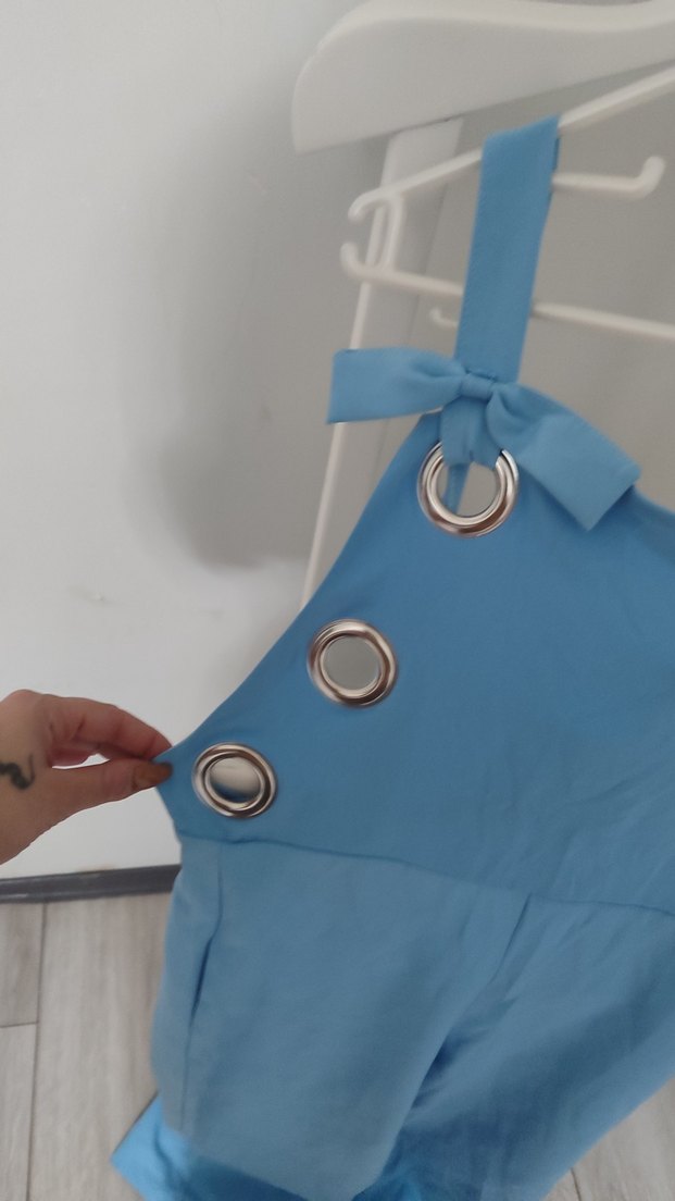 Mavi Düğmeli Tulum - Görsel 2