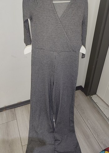 Gri Kadın Uzun Kollu Tulum - Görsel 2