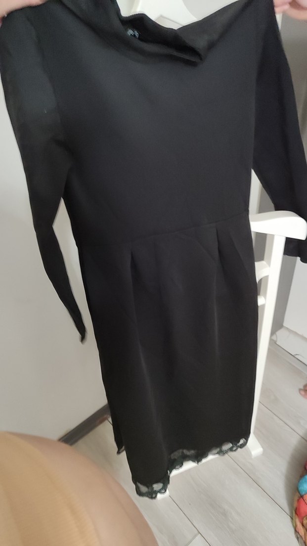 siyah uzun elbise - Görsel 2