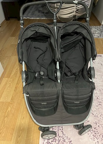 Gri Siyah b-ritax marka ikiz bebek arabası - Görsel 6