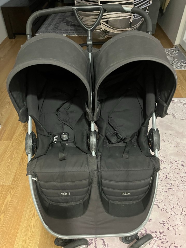 Gri Siyah b-ritax marka ikiz bebek arabası - Görsel 4