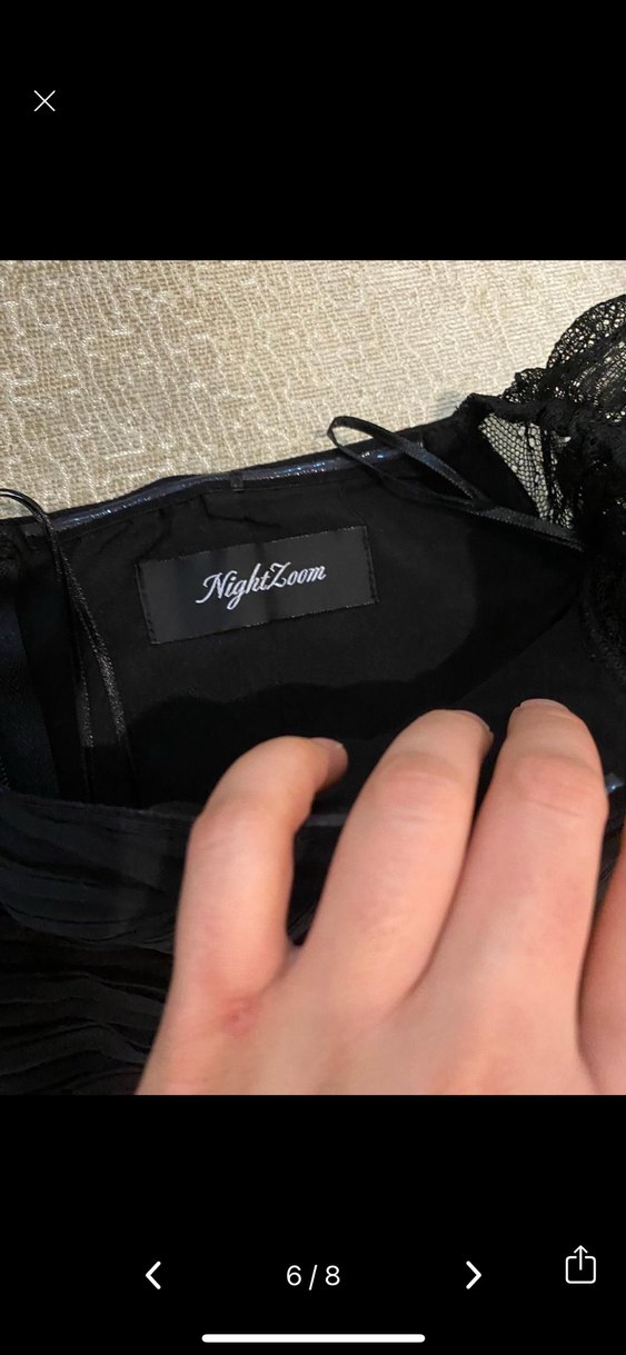 Siyah Uzun V Yaka Drapeli Kadın Abiye Elbise - Görsel 2