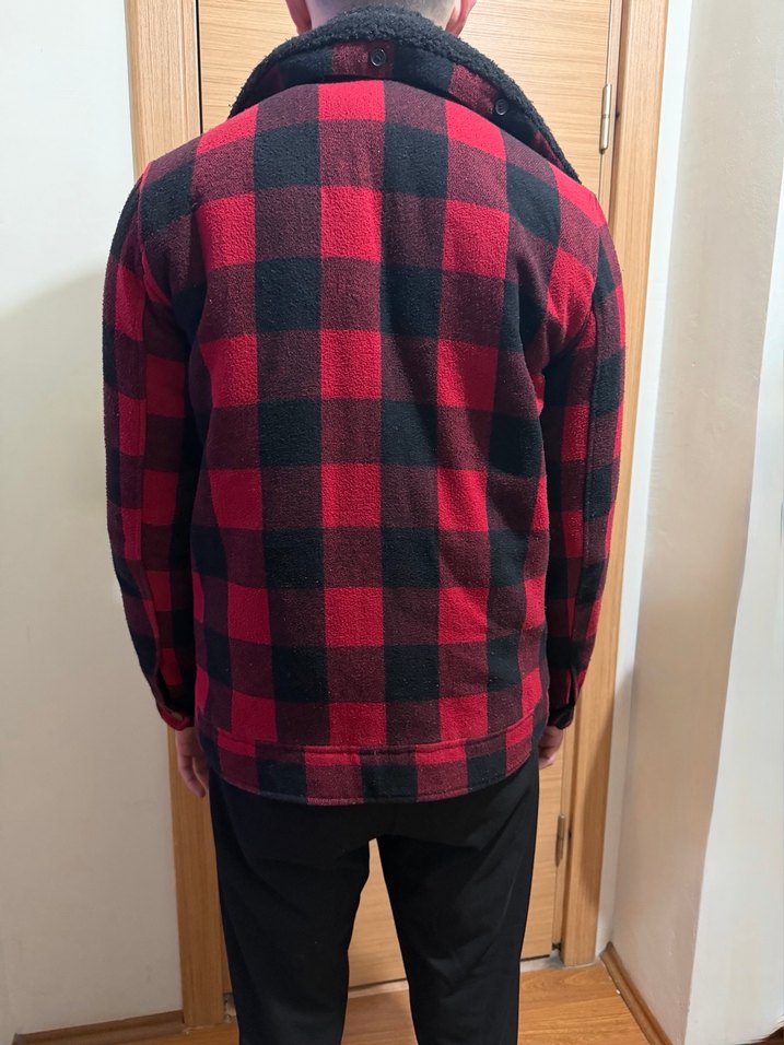 Kırmızı Siyah Kareli Mavi Ceket - Görsel 3