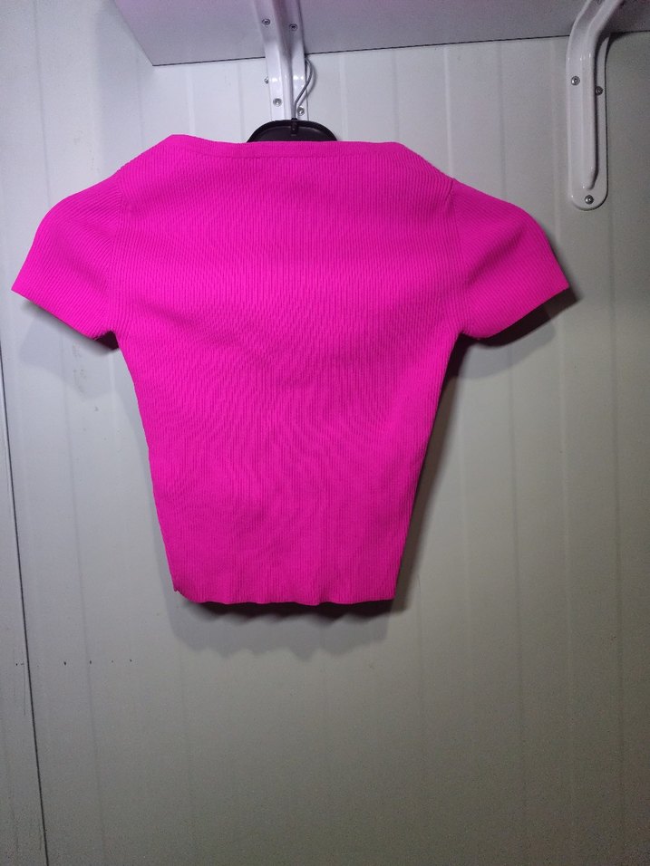 Kızlar İçin Kısa Kollu Pembe Streetwear Tişört - Görsel 2