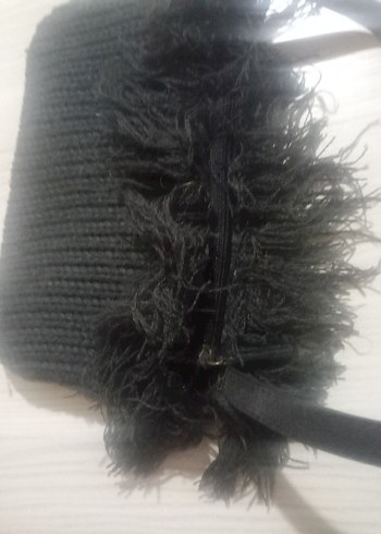 Siyah Örgü Kadın Çanta - Görsel 2