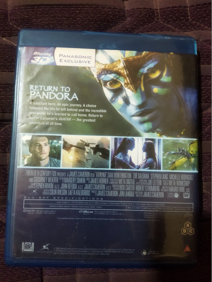 ORİJİNAL Avatar 1 2009 2D+3D  Blu-ray Türkçe Altyazılı 
Tek Disk - Görsel 3