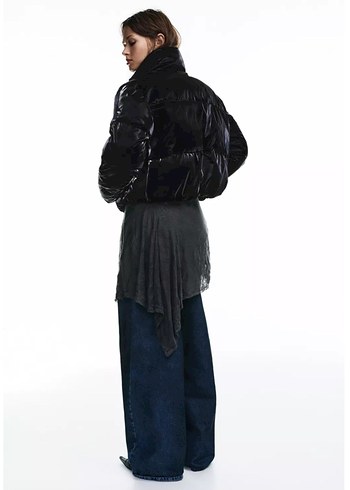 Pull & Bear Parlak Şişme Ceket - S Beden - Görsel 3