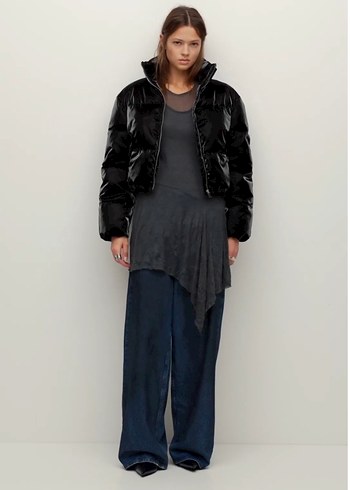 Pull & Bear Parlak Şişme Ceket - S Beden - Görsel 2