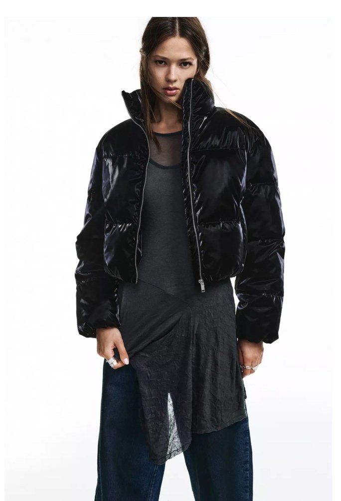 Pull & Bear Parlak Şişme Ceket - S Beden - Görsel 4