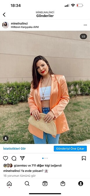 Yavruağzı rengi blazer saten ceket