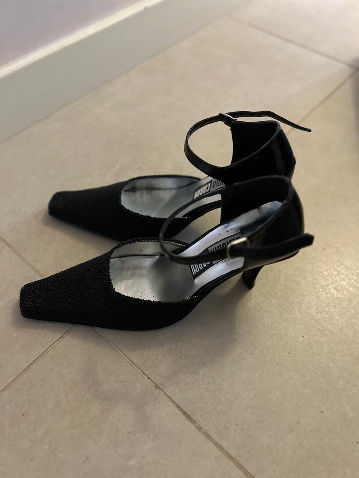 Abiye Siyah Boncuklu Rugan Stiletto Topuklu Kadın Ayakkabı - Görsel 2