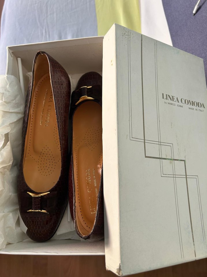 Crocodile desenli  İtalyan Vintage Deri  Topuklu Kadın Ayakkabı - Görsel 4