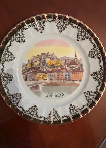 Bavaria-GermanyAltın Yaldızlı Salzburg Porselen Duvar Tabağı - Görsel 2