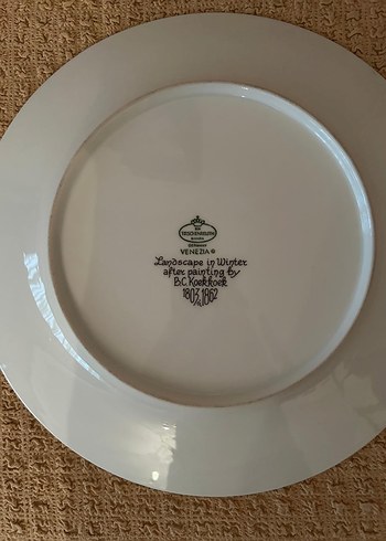 Tirschenreuth Bavaria Beyaz Kış Temalı Porselen Duvar Tabağı - Görsel 2