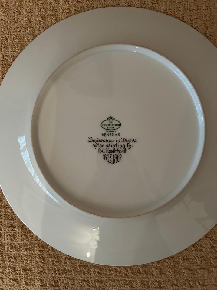 Tirschenreuth Bavaria Beyaz Kış Temalı Porselen Duvar Tabağı - Görsel 2