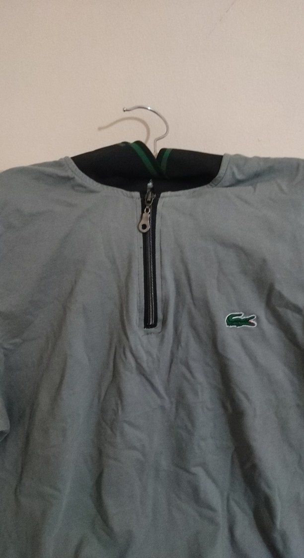 Gri Kısa Kollu Fermuarlı Erkek Polo Tişört - Görsel 4