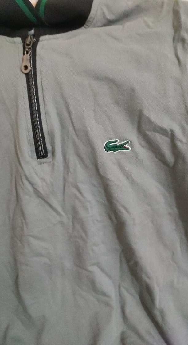 Gri Kısa Kollu Fermuarlı Erkek Polo Tişört - Görsel 3