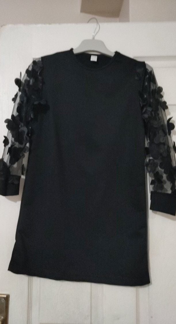 Uzun Kollu Siyah çoçuk Elbisesi - Görsel 4