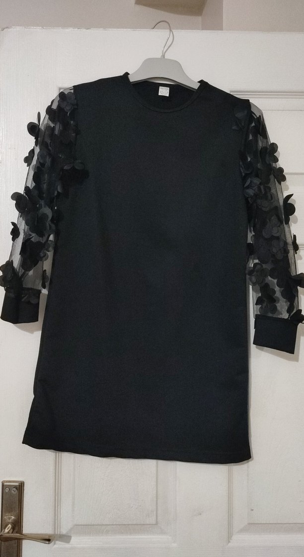 Uzun Kollu Siyah çoçuk Elbisesi - Görsel 2