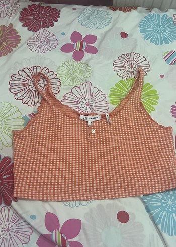 Düğmeli Pembe Crop Top - Görsel 5