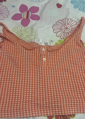 Düğmeli Pembe Crop Top - Görsel 2