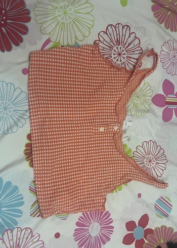 Düğmeli Pembe Crop Top - Görsel 3