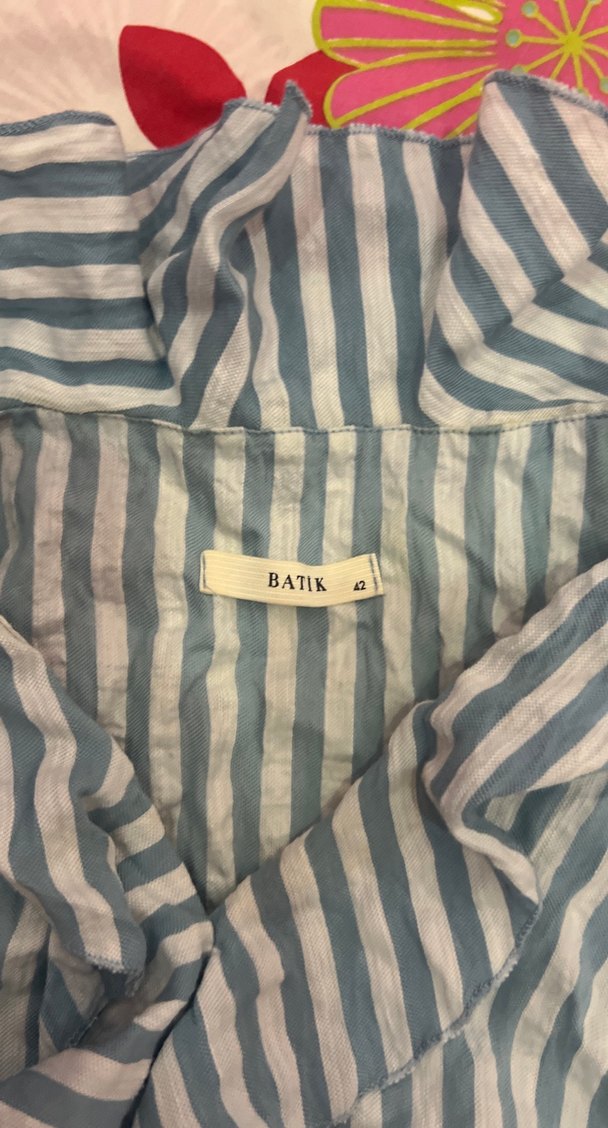 Mavi Çizgili Uzun Elbise - Görsel 3