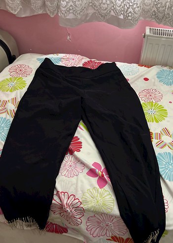 Siyah Elastik Belli taşlı Pantolon - Görsel 4