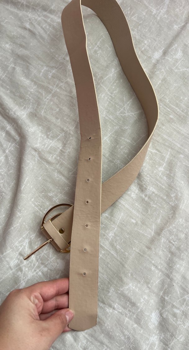 Krem renk kemer - Görsel 4