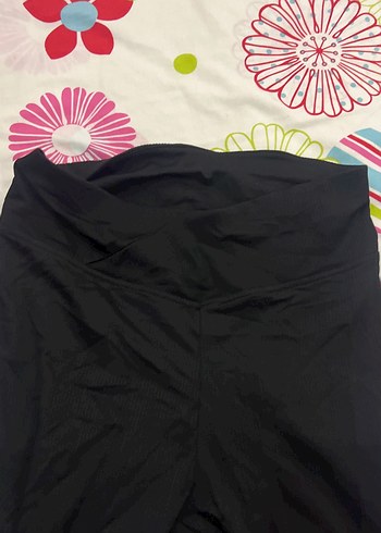 Siyah Elastik Kadın Tayt - Görsel 4