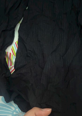 Siyah Uzun Kollu  Keten gömlek - Görsel 3