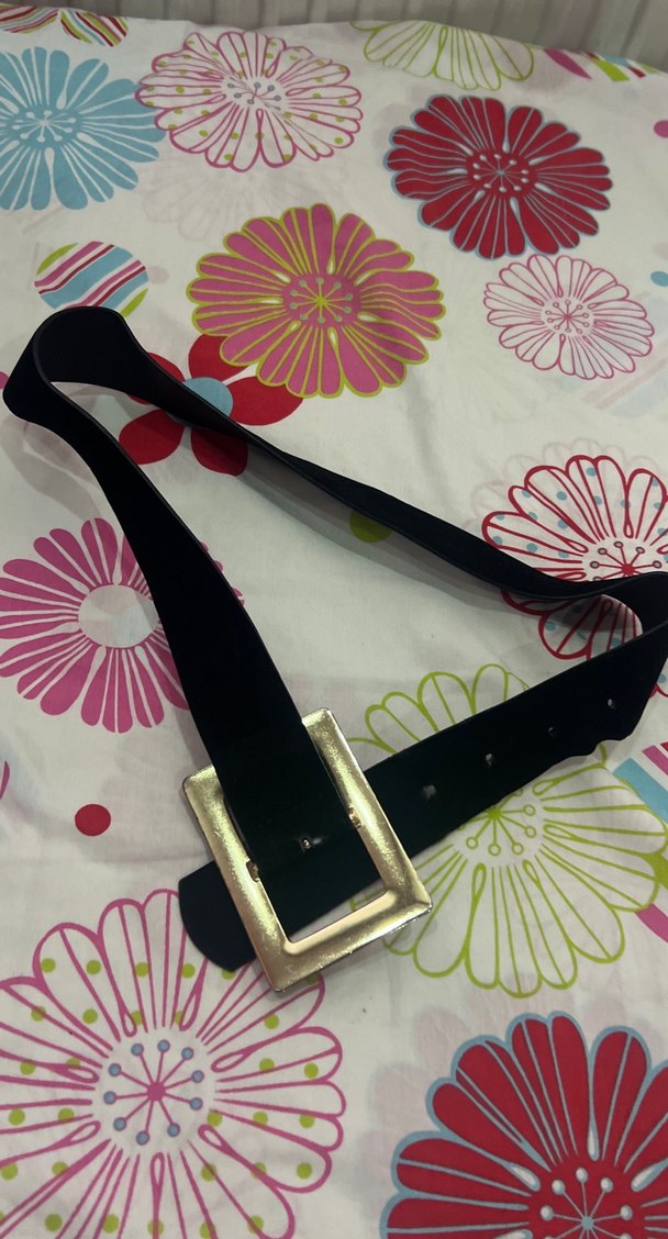 Kadın Siyah Deri Tokalı Kemer - Görsel 2