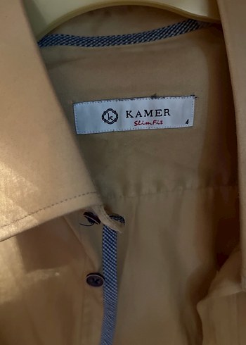 Camel Düğmeli Uzun Kollu saten Erkek Gömlek - Görsel 2