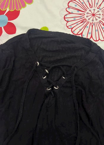 Siyah Uzun Kollu Kız Tişörtü - Görsel 3