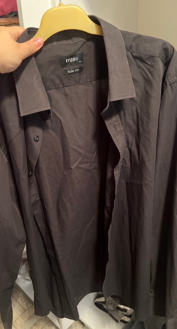 Siyah Erkek Düğmeli Uzun Kollu Gömlek - Görsel 3