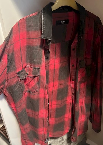 Kırmızı Siyah Uzun Kollu ekose Desenli Gömlek - Görsel 2