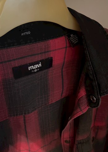 Kırmızı Siyah Uzun Kollu ekose Desenli Gömlek - Görsel 3