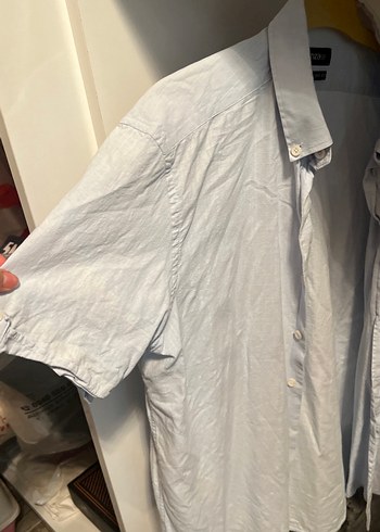 İmza Erkek mavi Keten Kısa Kollu Gömlek - Görsel 4