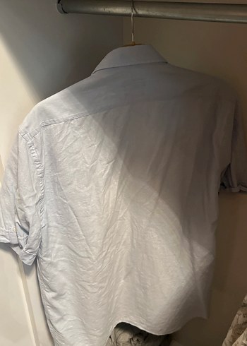 İmza Erkek mavi Keten Kısa Kollu Gömlek - Görsel 5