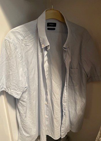 İmza Erkek mavi Keten Kısa Kollu Gömlek - Görsel 3