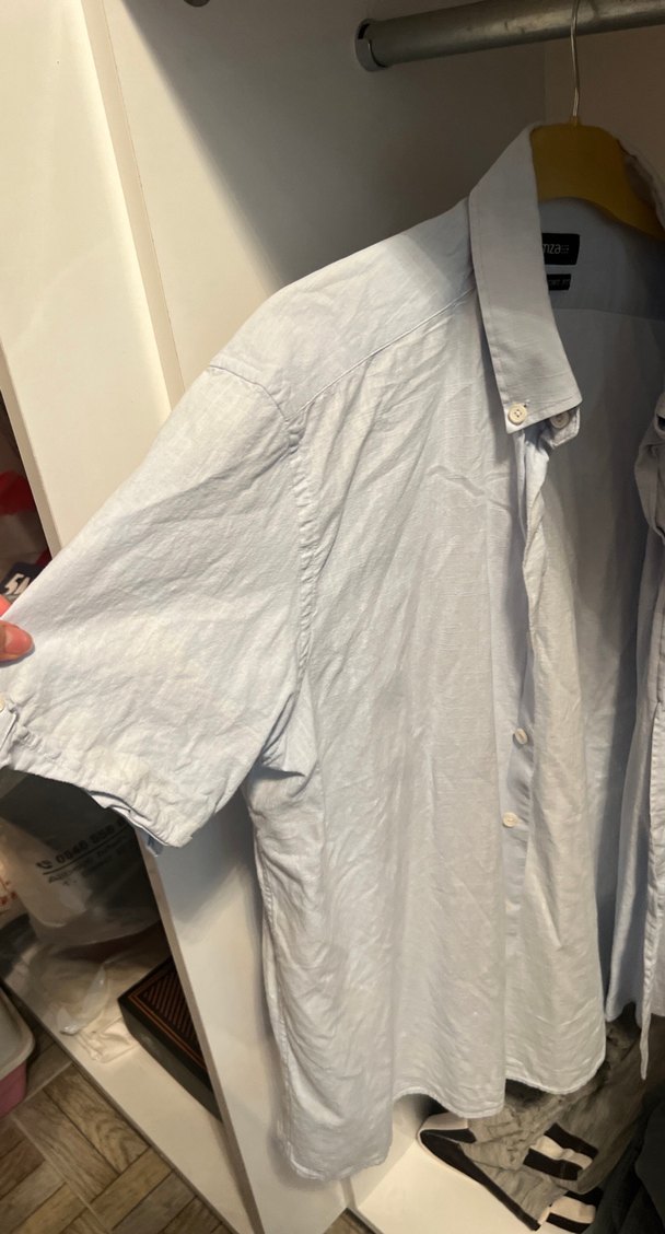 İmza Erkek mavi Keten Kısa Kollu Gömlek - Görsel 4