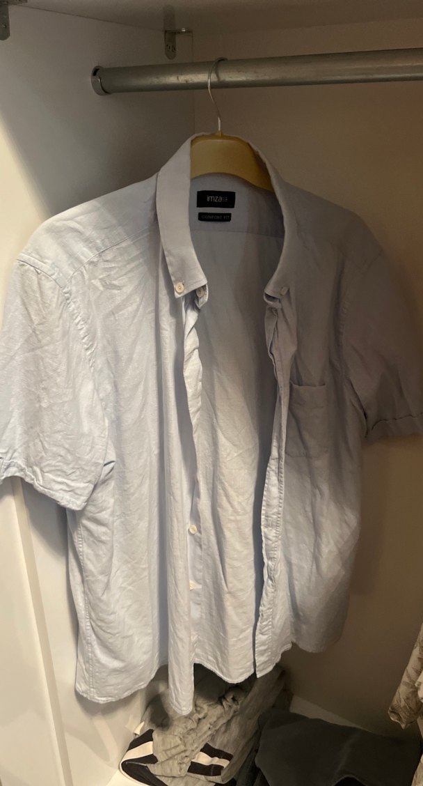 İmza Erkek mavi Keten Kısa Kollu Gömlek - Görsel 3