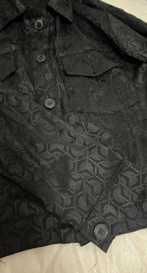 Batik Düğmeli Siyah Kadın crop Ceket — görsel 5/6